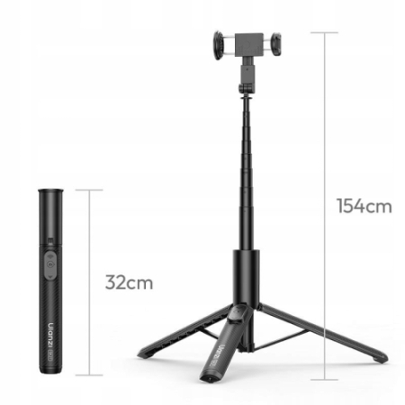 Ulanzi SK27 Phone Clamp Version (S017) - mini statyw i selfie stick z uchwytem do smartfona - wymiary